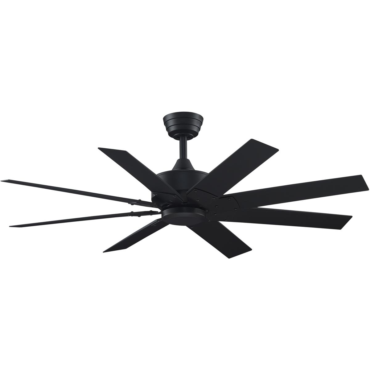 Fanimation FPD7912BBL-52BL Levon Custom 52 inch Black Indoor/Outdoor Smart Ceiling Fan, Kit