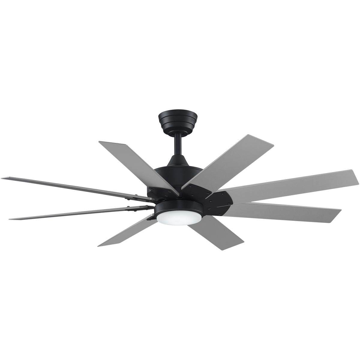 Fanimation FPD7912BBL-52BN-LK Levon Custom 52 inch Black with Brushed Nickel Blades Indoor/Outdoor Smart Ceiling Fan, Kit