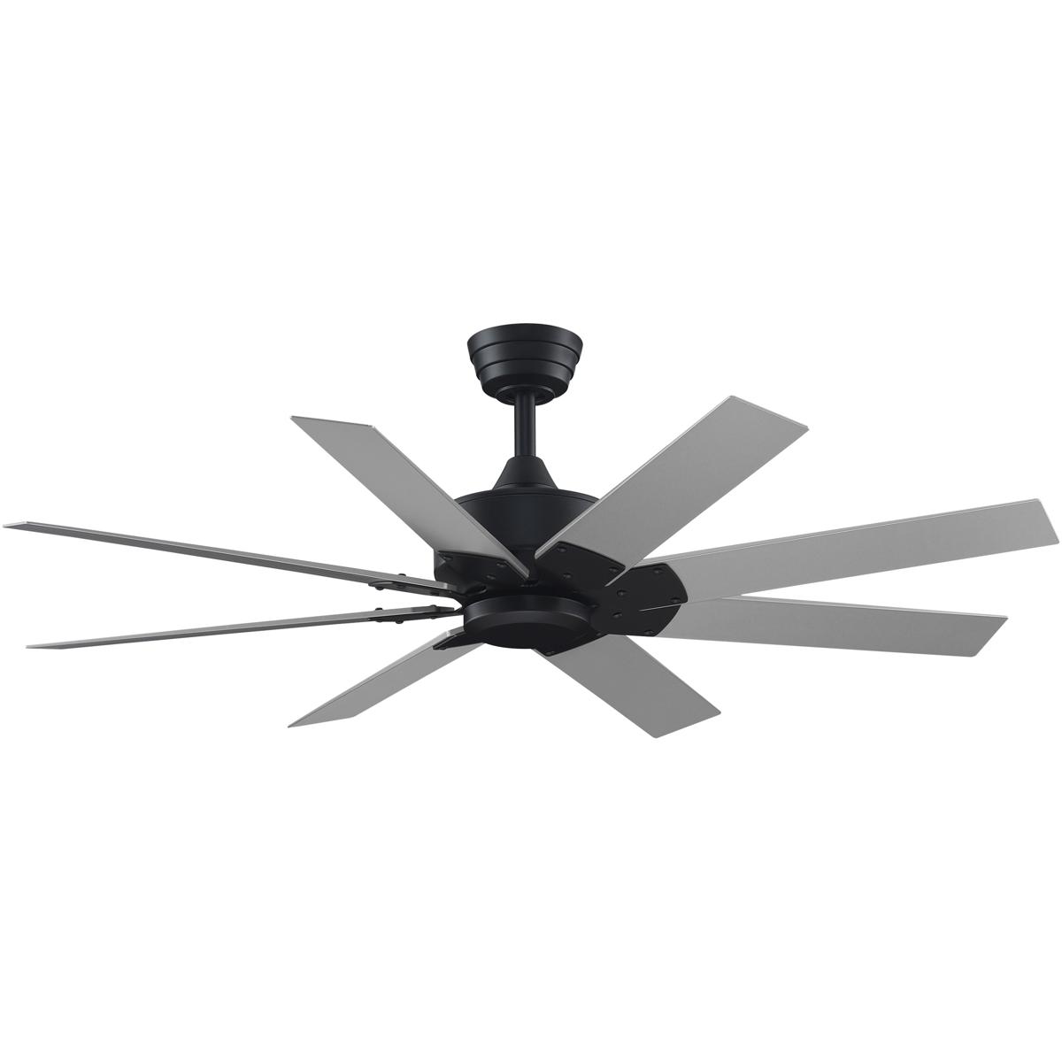 Fanimation FPD7912BBL-52BN Levon Custom 52 inch Black with Brushed Nickel Blades Indoor/Outdoor Smart Ceiling Fan, Kit