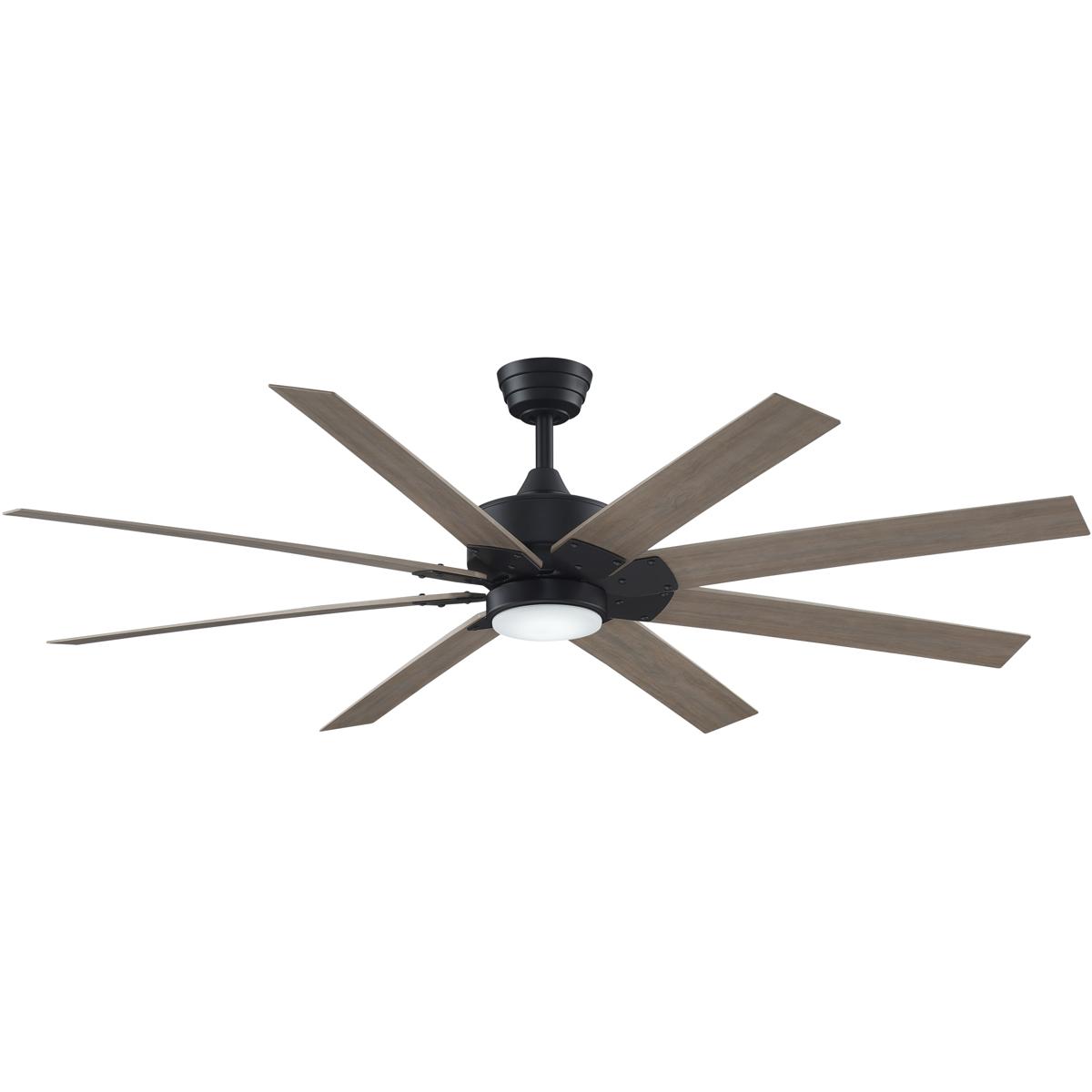 Fanimation FPD7912BBL-64WP-LK Levon Custom 64 inch Black with Washed Pine Blades Indoor/Outdoor Smart Ceiling Fan, Kit