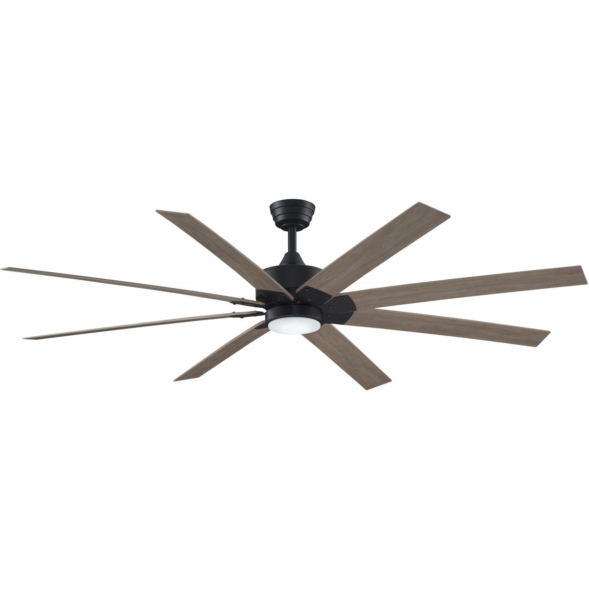 Fanimation FPD7912BBL-72WP-LK Levon Custom 72 inch Black with Washed Pine Blades Indoor/Outdoor Smart Ceiling Fan, Kit