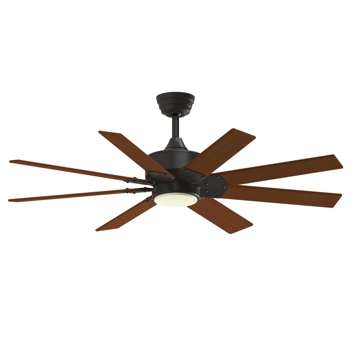 Fanimation FPD7912BDZ-52CY-LK Levon Custom 52 inch Dark Bronze with Cherry Blades Indoor/Outdoor Smart Ceiling Fan, Kit