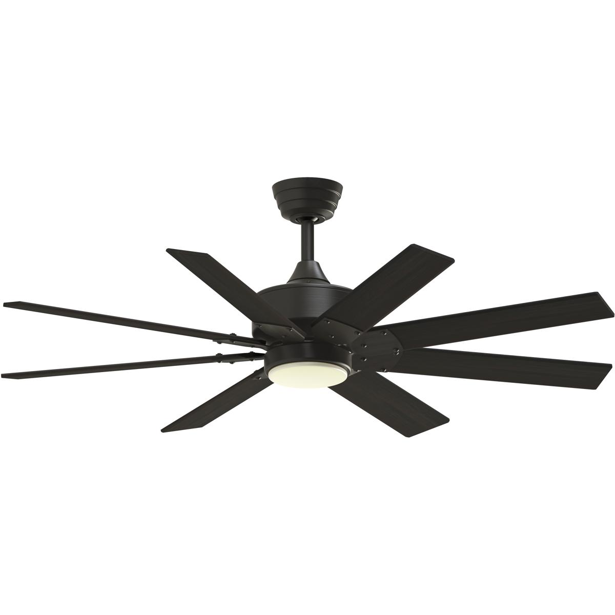 Fanimation FPD7912BDZ-52DWA-LK Levon Custom 52 inch Dark Bronze with Dark Walnut Blades Indoor/Outdoor Smart Ceiling Fan, Kit