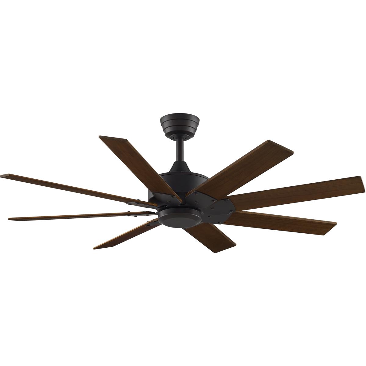 Fanimation FPD7912BDZ-52DWA Levon Custom 52 inch Dark Bronze with Dark Walnut Blades Indoor/Outdoor Smart Ceiling Fan, Kit