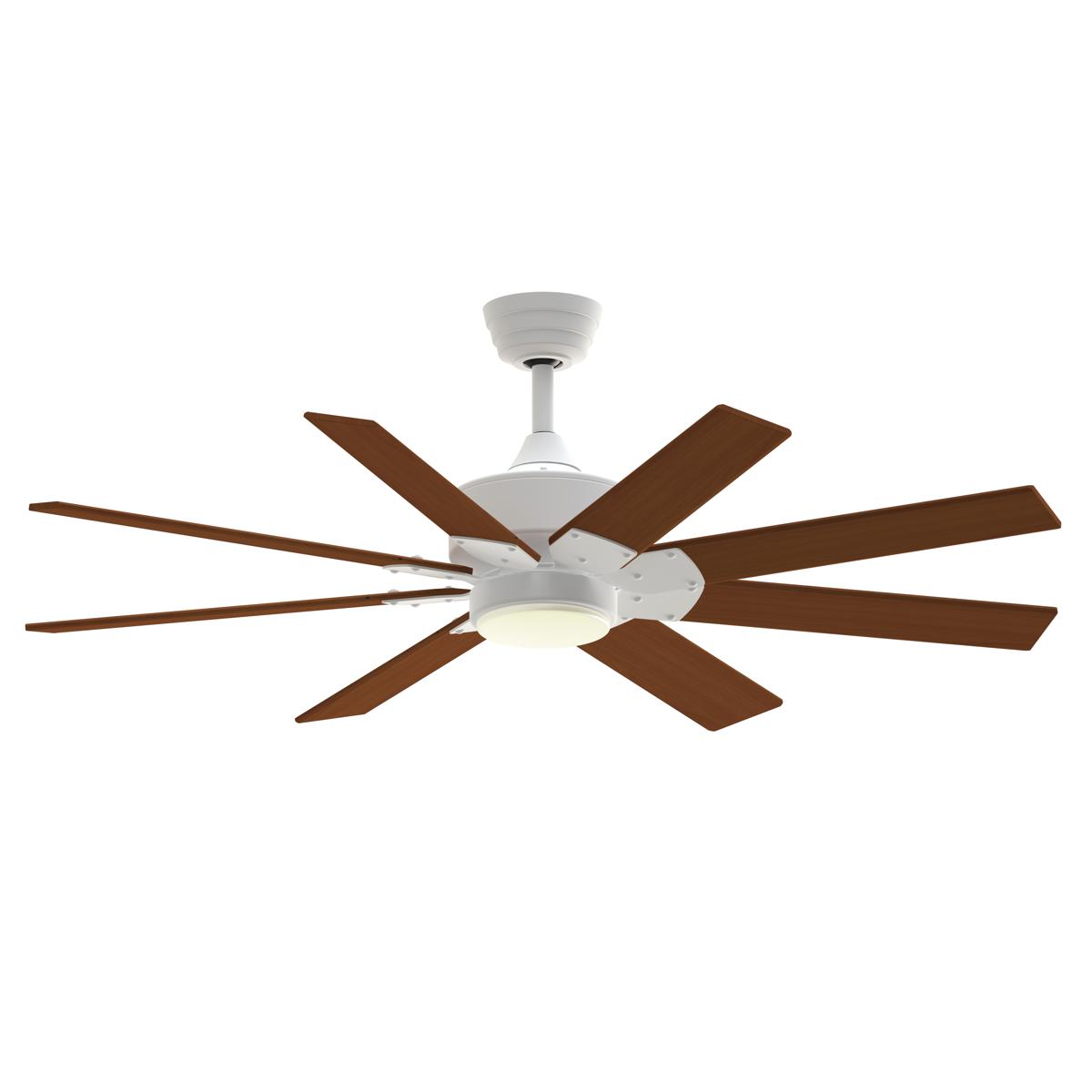 Fanimation FPD7912BMW-52CY-LK Levon Custom 52 inch Matte White with Cherry Blades Indoor/Outdoor Smart Ceiling Fan, Kit