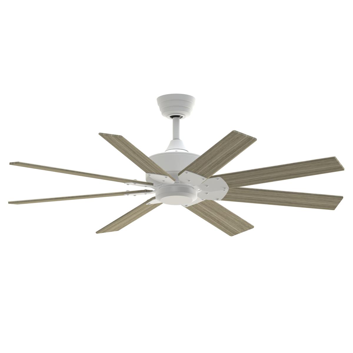 Fanimation FPD7912BMW-52WP Levon Custom 52 inch Matte White with Washed Pine Blades Indoor/Outdoor Smart Ceiling Fan, Kit