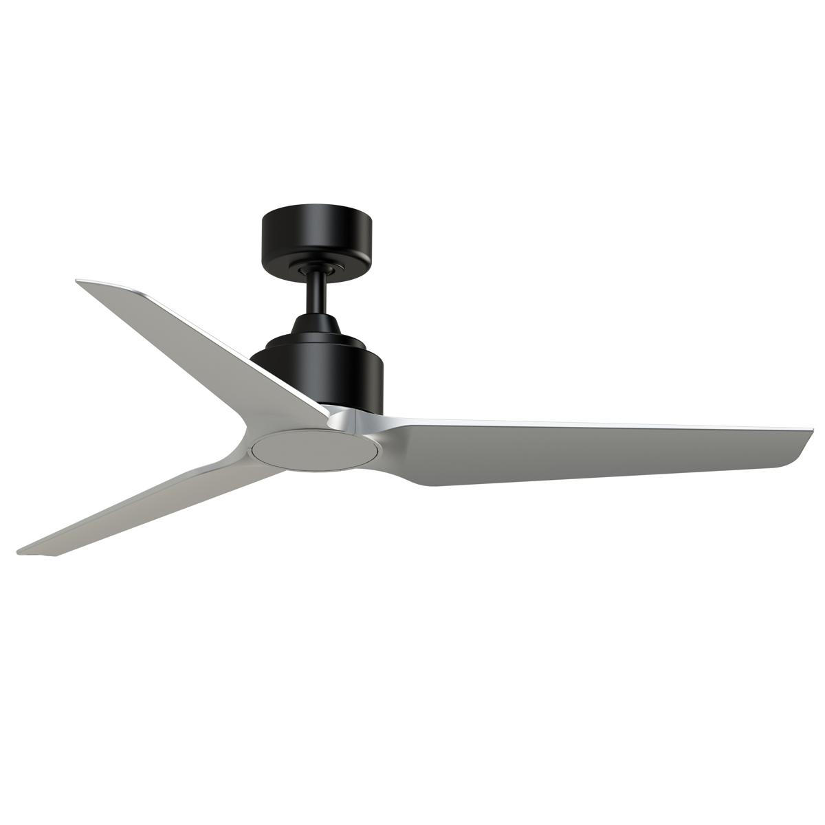 Fanimation FPD8514BLW-52SLW TriAire Custom 52 inch Black with Silver Blades Indoor/Outdoor Smart Ceiling Fan, Kit