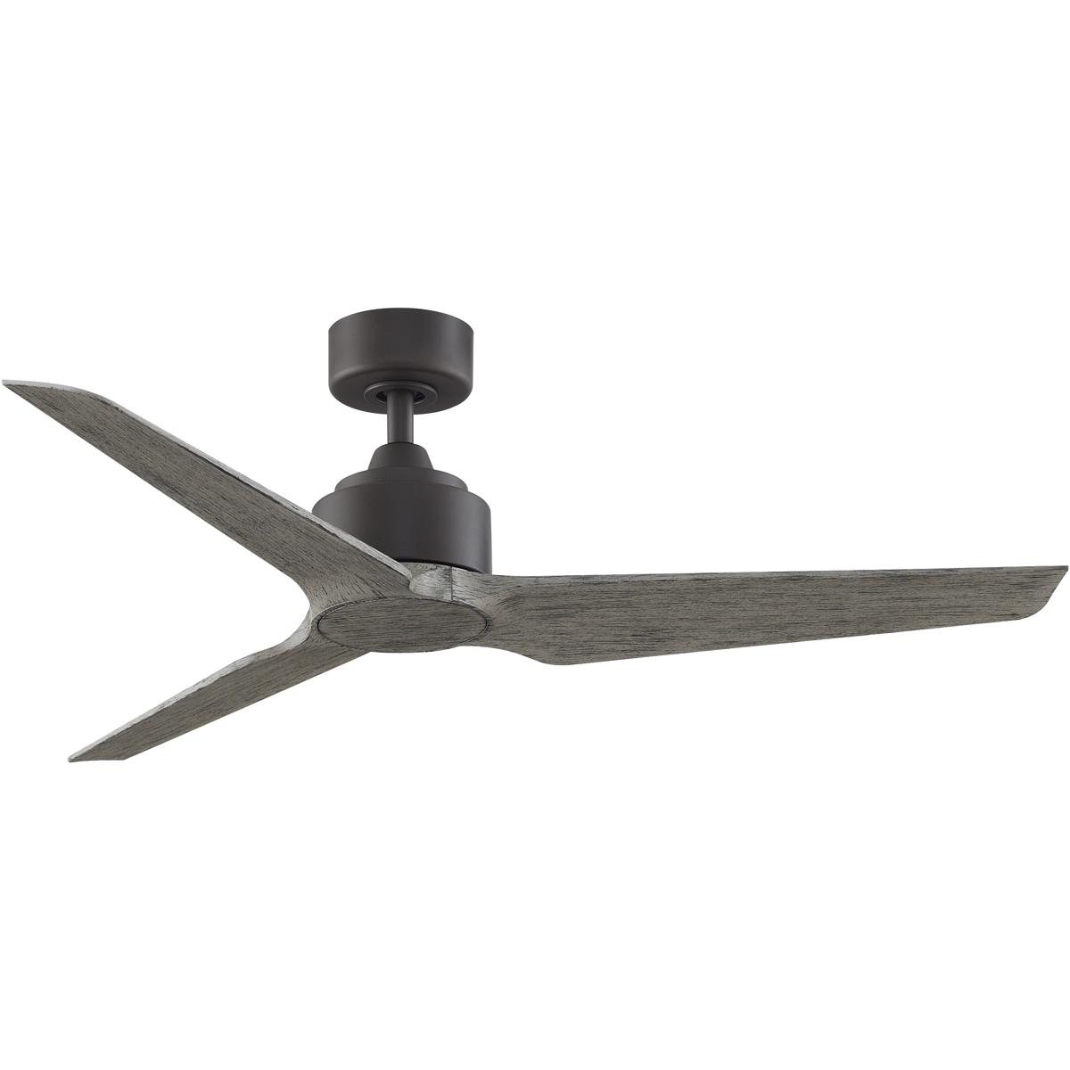 Fanimation FPD8514GRW-52WEW TriAire Custom 52 inch Matte Greige with Weathered Wood Blades Indoor/Outdoor Smart Ceiling Fan in 14, 3, Kit