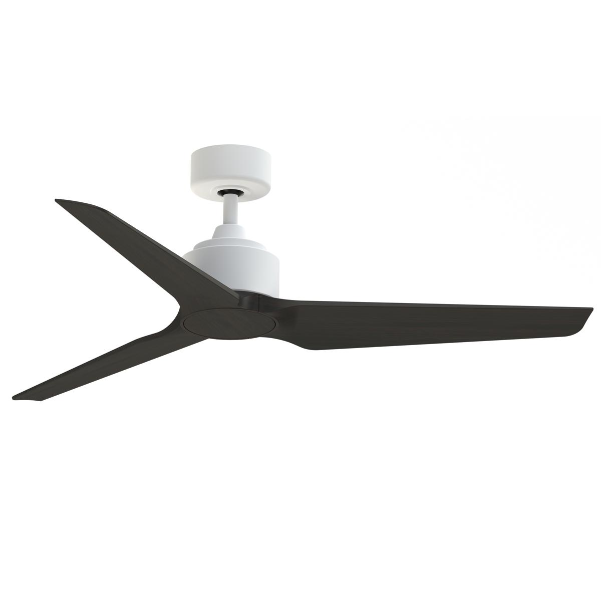 Fanimation FPD8514MWW-52DWAW TriAire Custom 52 inch Matte White with Dark Walnut Blades Indoor/Outdoor Smart Ceiling Fan, Kit