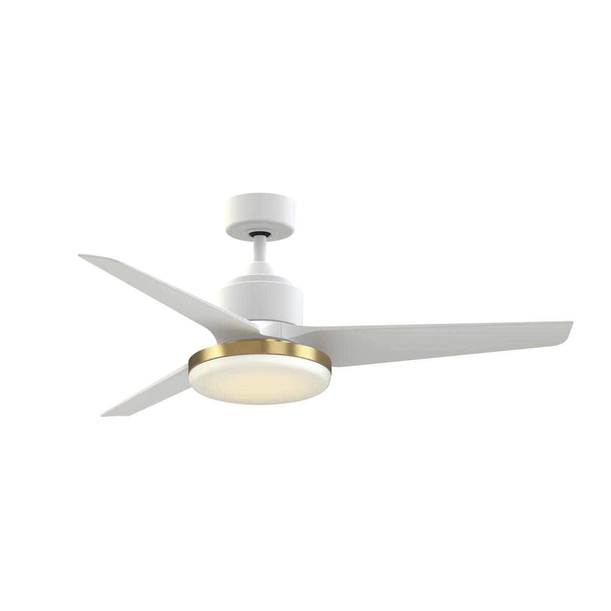 Fanimation FPD8514MWW-52MWW-BS12LK TriAire Custom 52 inch Matte White Indoor/Outdoor Smart Ceiling Fan, Kit
