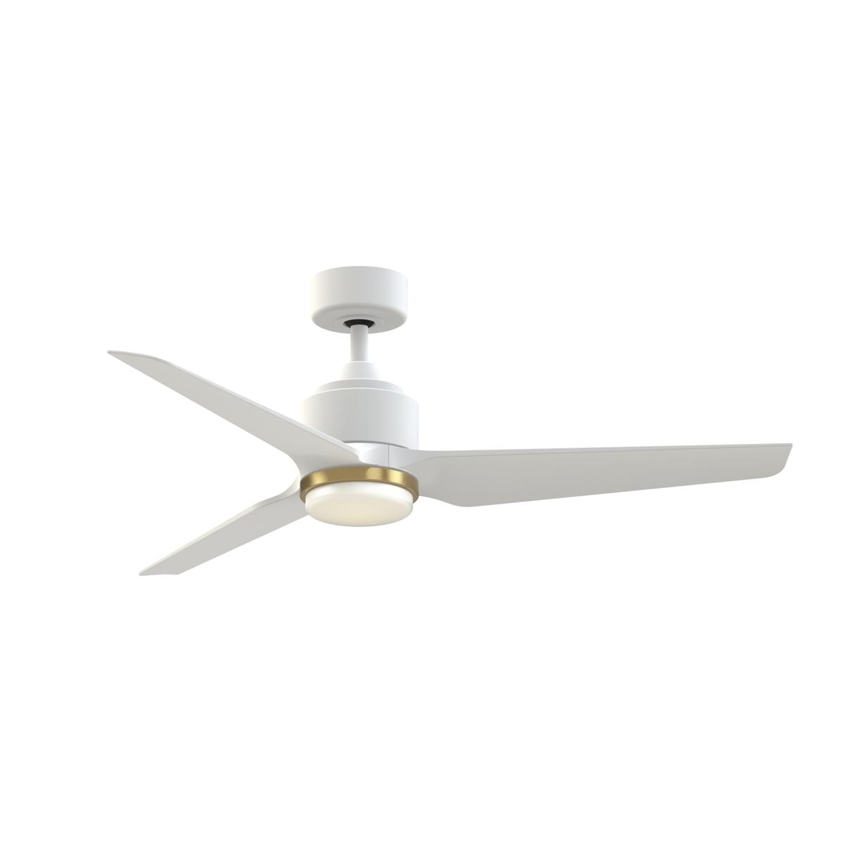 Fanimation FPD8514MWW-52MWW-LKBS TriAire Custom 52 inch Matte White Indoor/Outdoor Smart Ceiling Fan, Kit