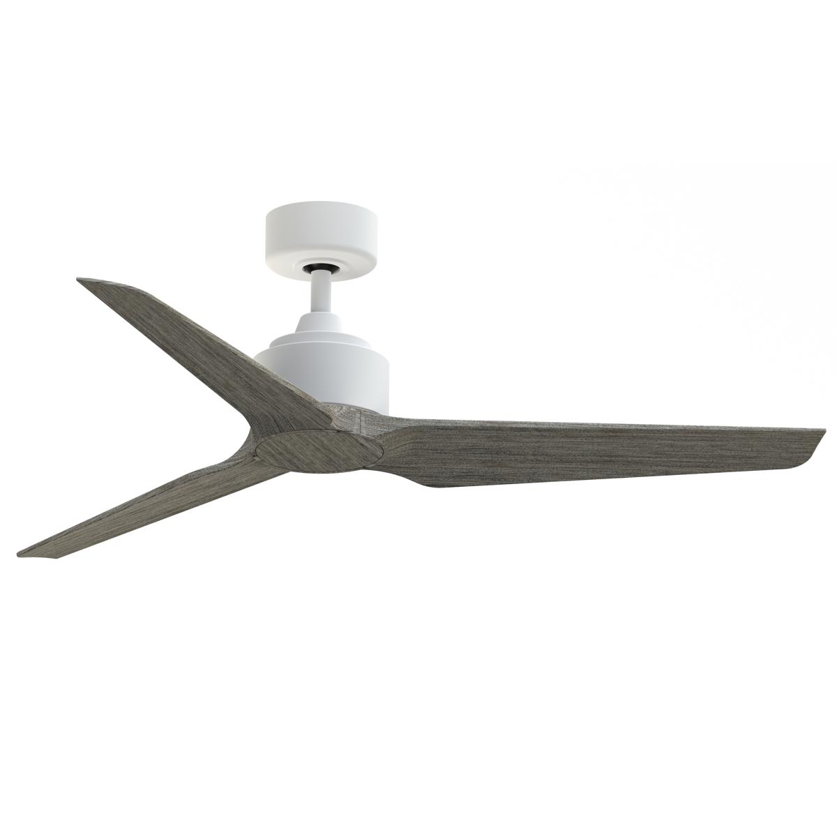 Fanimation FPD8514MWW-52WEW TriAire Custom 52 inch Matte White with Weathered Wood Blades Indoor/Outdoor Smart Ceiling Fan in 14, 3, Kit