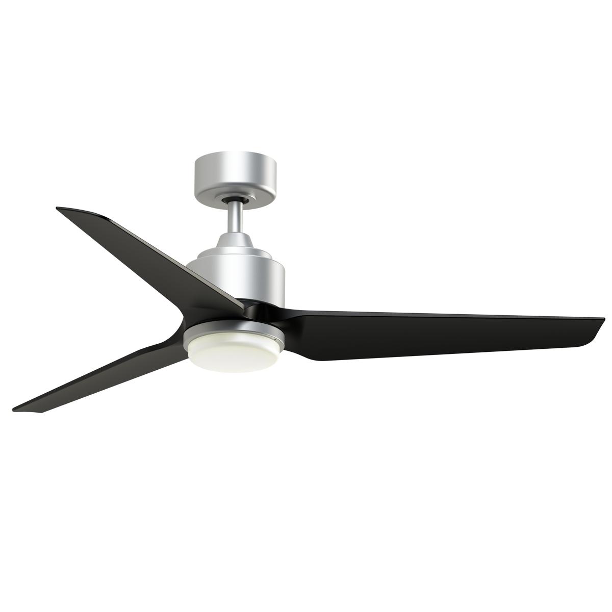 Fanimation FPD8514SLW-52BLW-LK TriAire Custom 52 inch Silver with Black Blades Indoor/Outdoor Smart Ceiling Fan, Kit