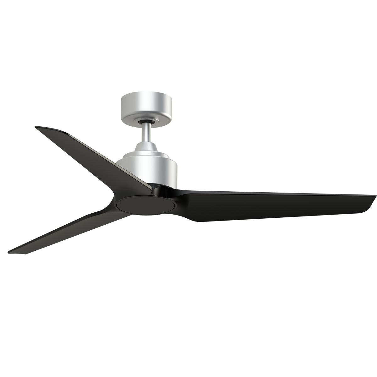 Fanimation FPD8514SLW-52BLW TriAire Custom 52 inch Silver with Black Blades Indoor/Outdoor Smart Ceiling Fan, Kit