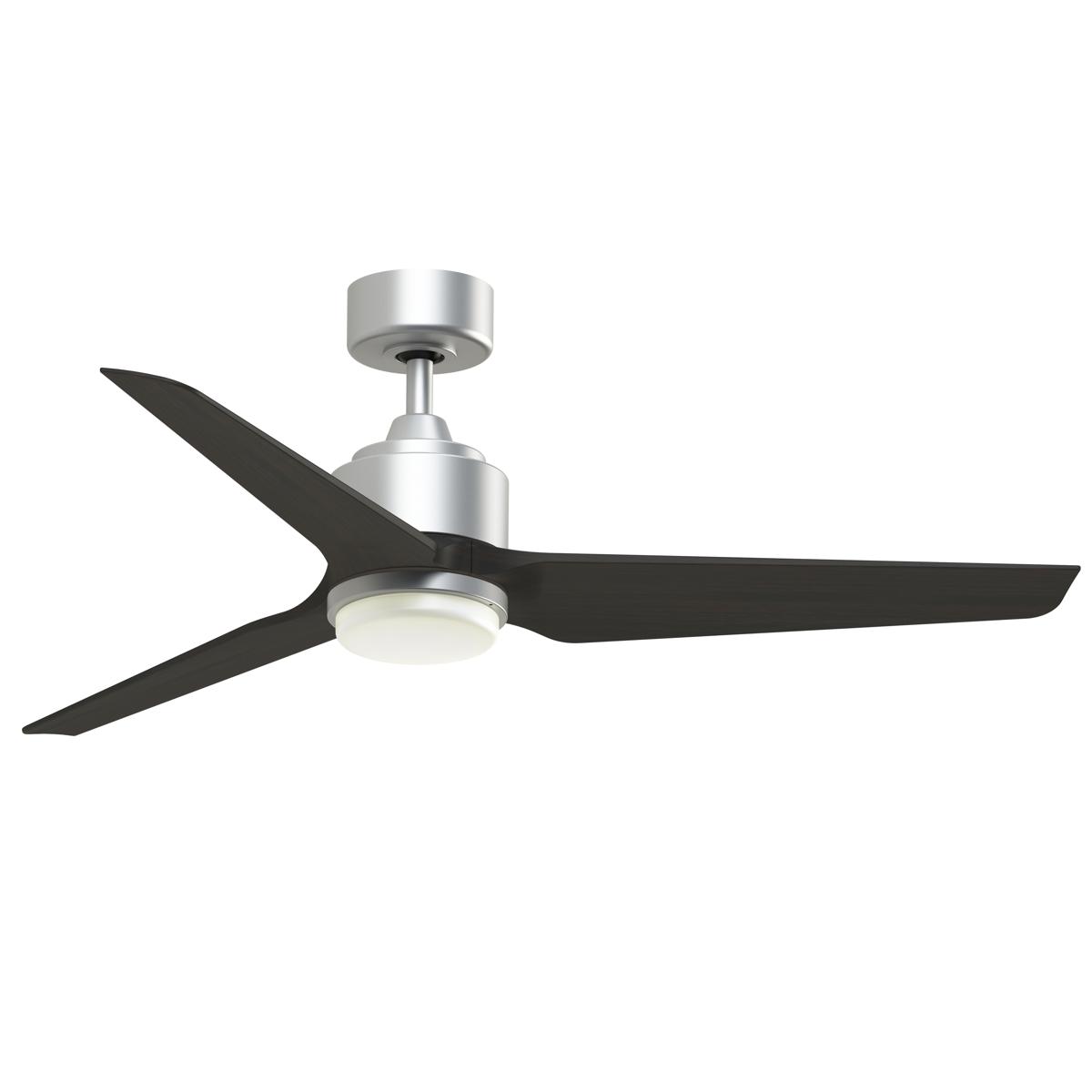 Fanimation FPD8514SLW-52DWAW-LK TriAire Custom 52 inch Silver with Dark Walnut Blades Indoor/Outdoor Smart Ceiling Fan, Kit