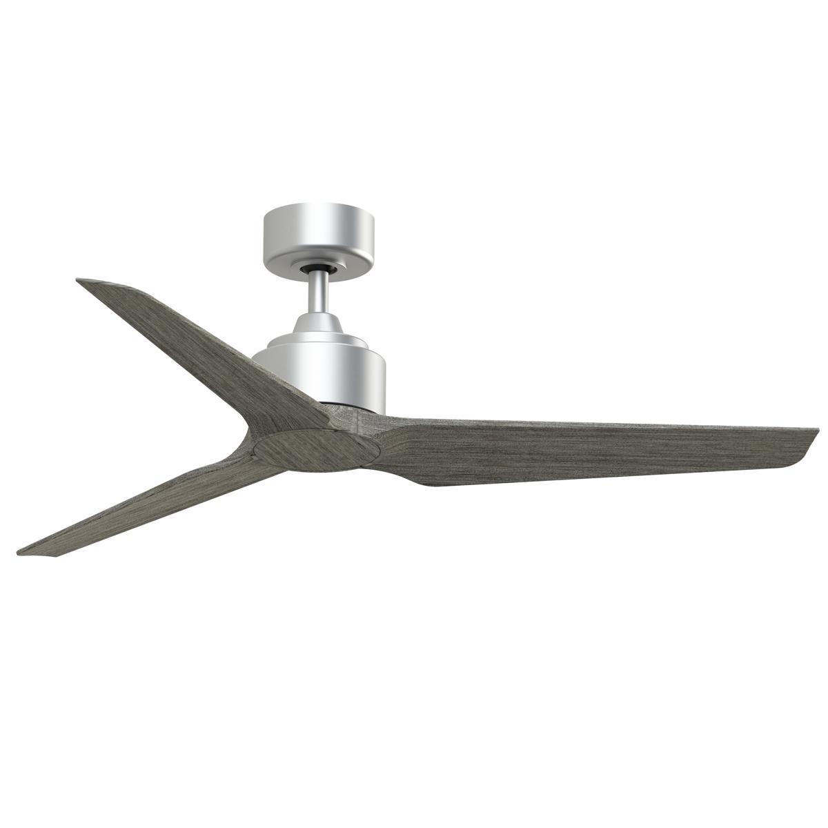 Fanimation FPD8514SLW-52WEW TriAire Custom 52 inch Silver with Weathered Wood Blades Indoor/Outdoor Smart Ceiling Fan in 14, 3, Kit