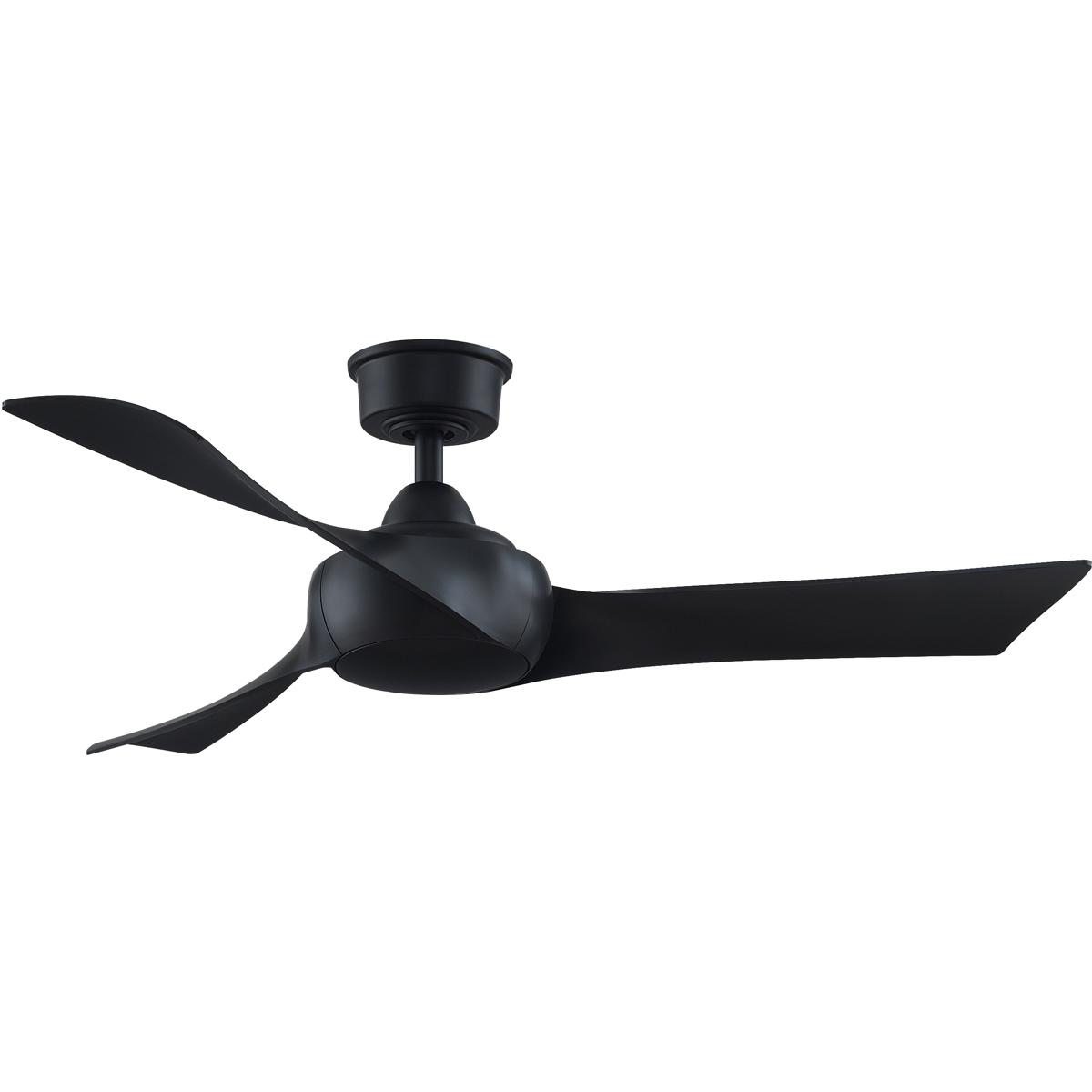 Fanimation FPD8530BL-48BL Wrap Custom 48 inch Black Indoor/Outdoor Smart Ceiling Fan, Kit