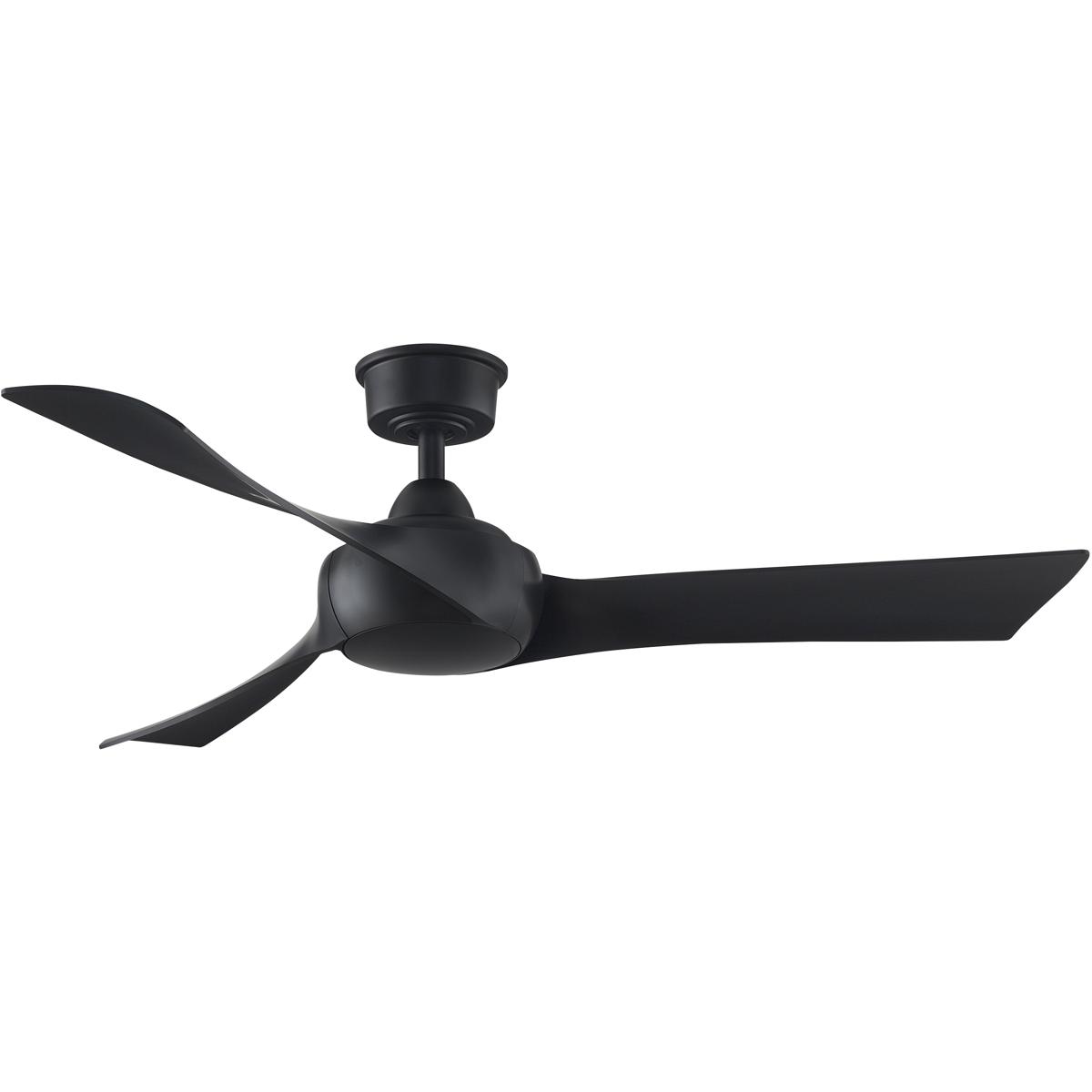 Fanimation FPD8530BL-52BL Wrap Custom 52 inch Black Indoor/Outdoor Smart Ceiling Fan, Kit