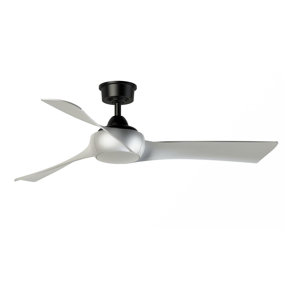 Fanimation FPD8530BL-52BN Wrap Custom 52 inch Black with Brushed Nickel Blades Indoor/Outdoor Smart Ceiling Fan, Kit