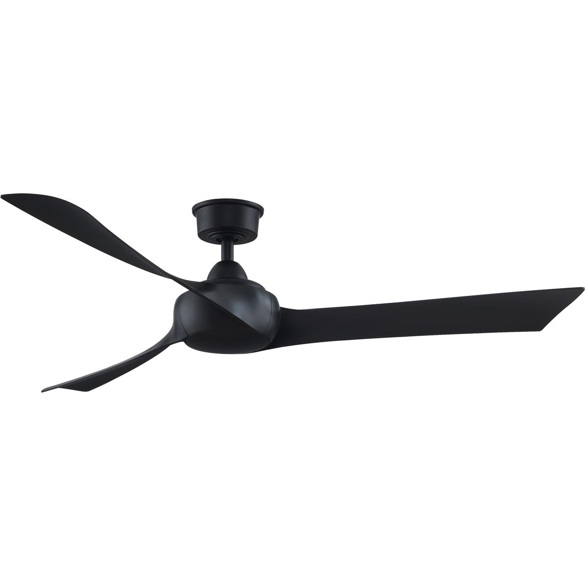 Fanimation FPD8530BL-60BL Wrap Custom 60 inch Black Indoor/Outdoor Smart Ceiling Fan, Kit