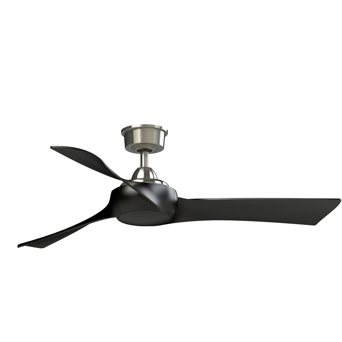 Fanimation FPD8530BN-52BL Wrap Custom 52 inch Brushed Nickel with Black Blades Indoor/Outdoor Smart Ceiling Fan, Kit