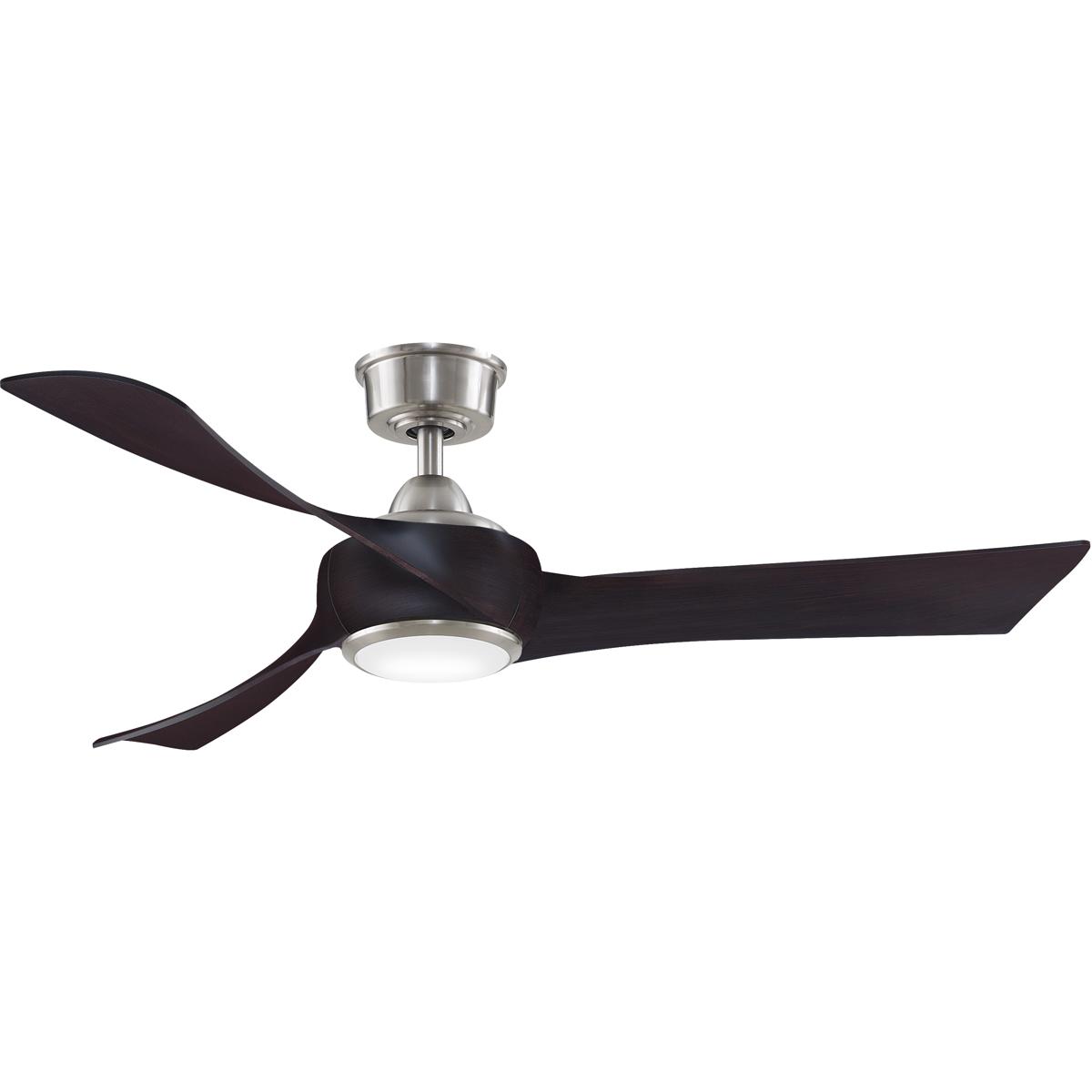 Fanimation FPD8530BN-52DWA-LK Wrap Custom 52 inch Brushed Nickel with Dark Walnut Blades Indoor/Outdoor Smart Ceiling Fan, Kit