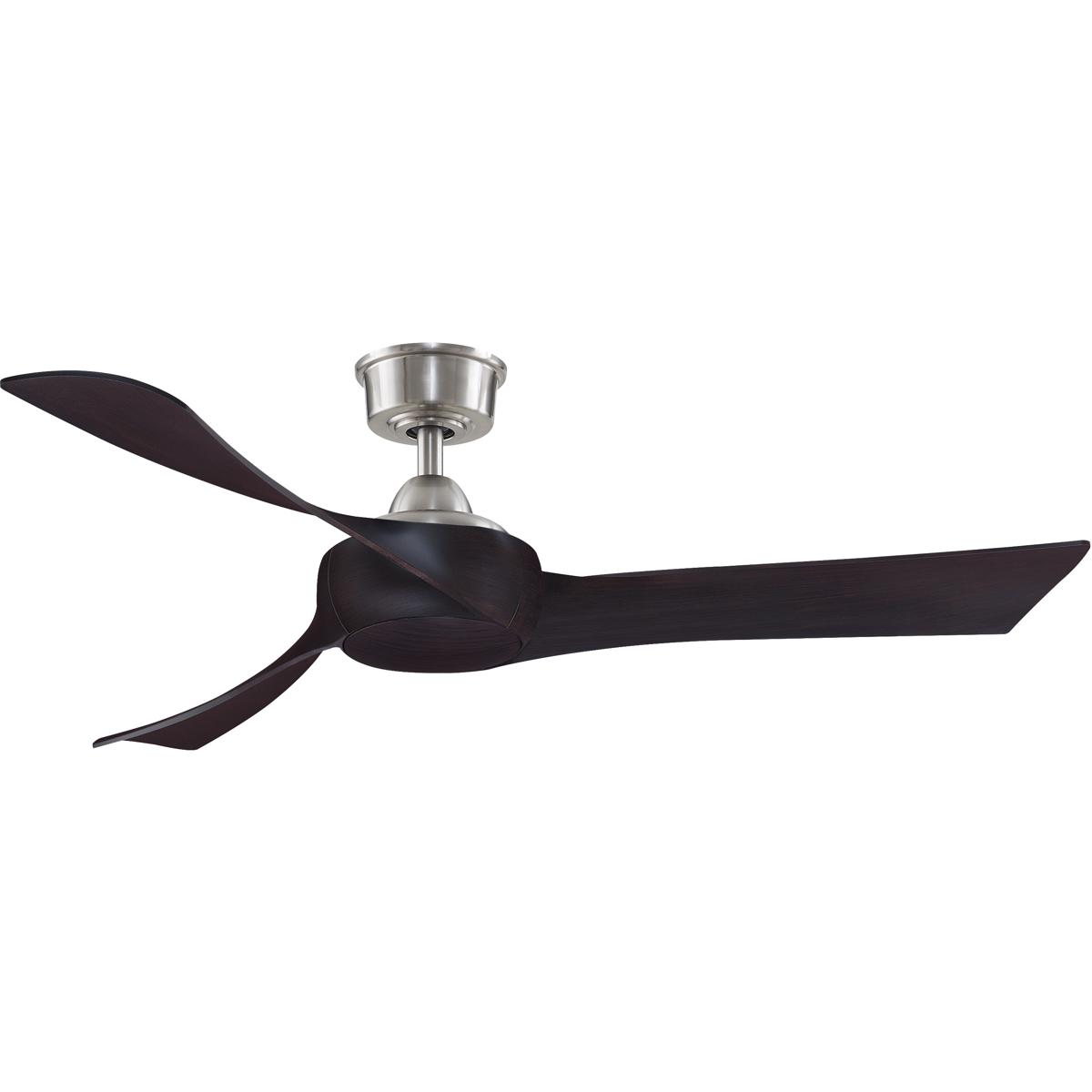 Fanimation FPD8530BN-52DWA Wrap Custom 52 inch Brushed Nickel with Dark Walnut Blades Indoor/Outdoor Smart Ceiling Fan, Kit