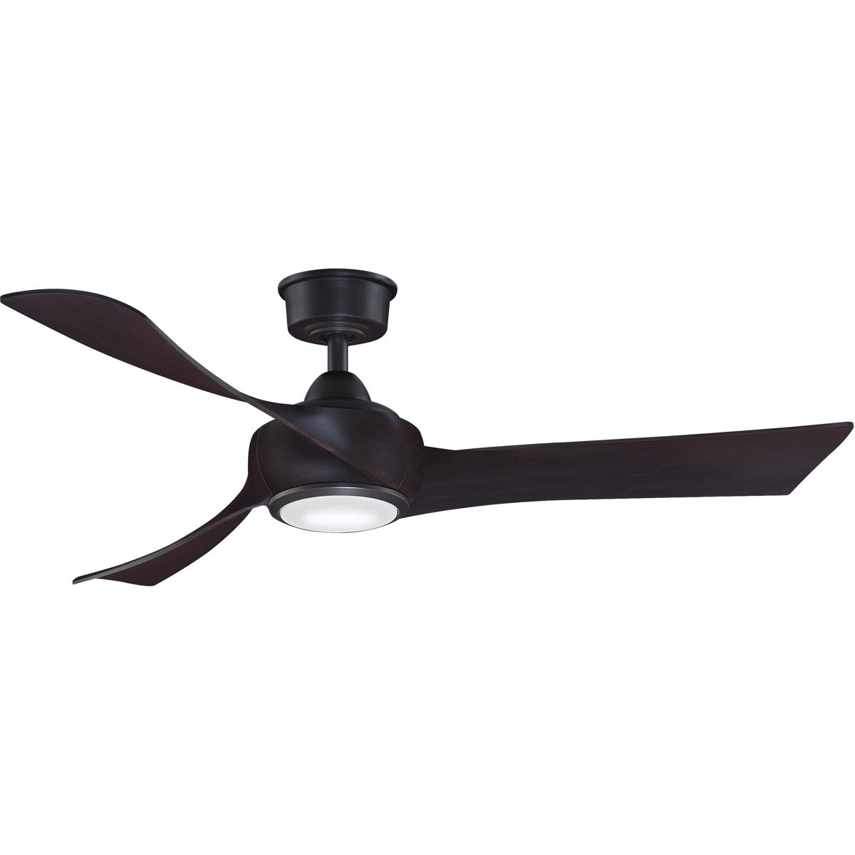 Fanimation FPD8530DZ-52DWA-LK Wrap Custom 52 inch Dark Bronze with Dark Walnut Blades Indoor/Outdoor Smart Ceiling Fan, Kit