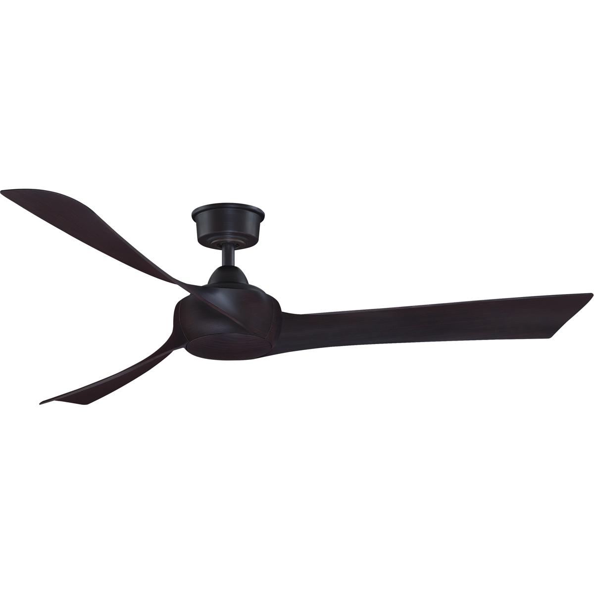 Fanimation FPD8530DZ-60DWA Wrap Custom 60 inch Dark Bronze with Dark Walnut Blades Indoor/Outdoor Smart Ceiling Fan, Kit