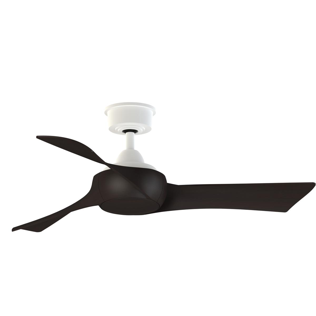 Fanimation FPD8530MW-44DWA Wrap Custom 44 inch Matte White with Dark Walnut Blades Indoor/Outdoor Smart Ceiling Fan, Kit