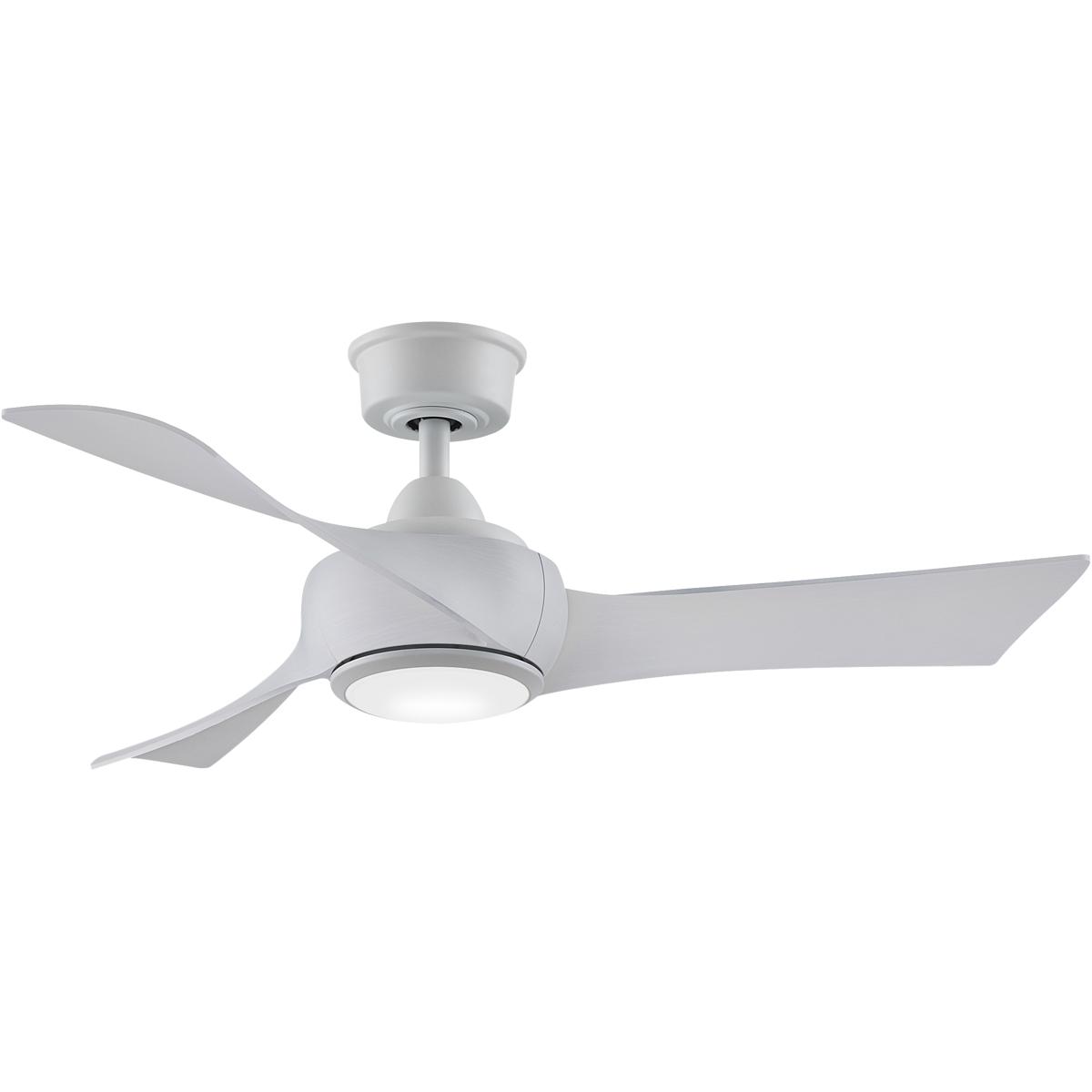 Fanimation FPD8530MW-44WW-LK Wrap Custom 44 inch Matte White with White Washed Blades Indoor/Outdoor Smart Ceiling Fan, Kit