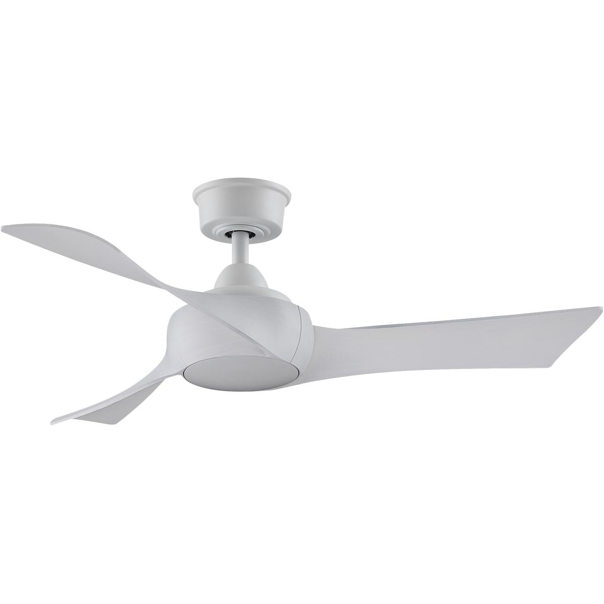 Fanimation FPD8530MW-44WW Wrap Custom 44 inch Matte White with White Washed Blades Indoor/Outdoor Smart Ceiling Fan, Kit