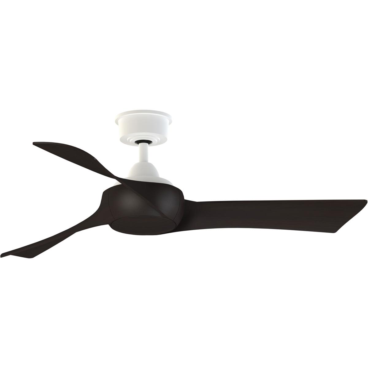 Fanimation FPD8530MW-48DWA Wrap Custom 48 inch Matte White with Dark Walnut Blades Indoor/Outdoor Smart Ceiling Fan, Kit