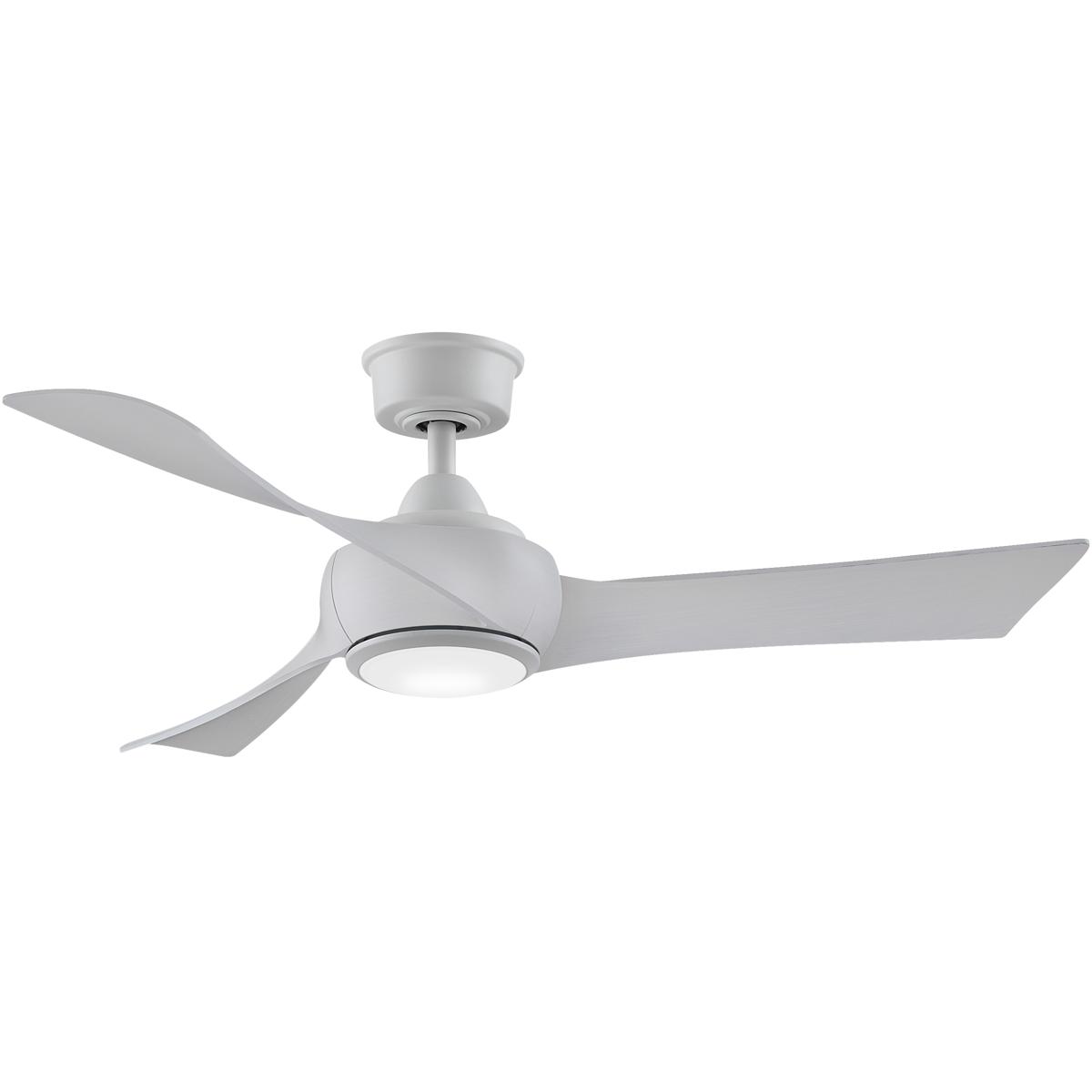 Fanimation FPD8530MW-48WW-LK Wrap Custom 48 inch Matte White with White Washed Blades Indoor/Outdoor Smart Ceiling Fan, Kit