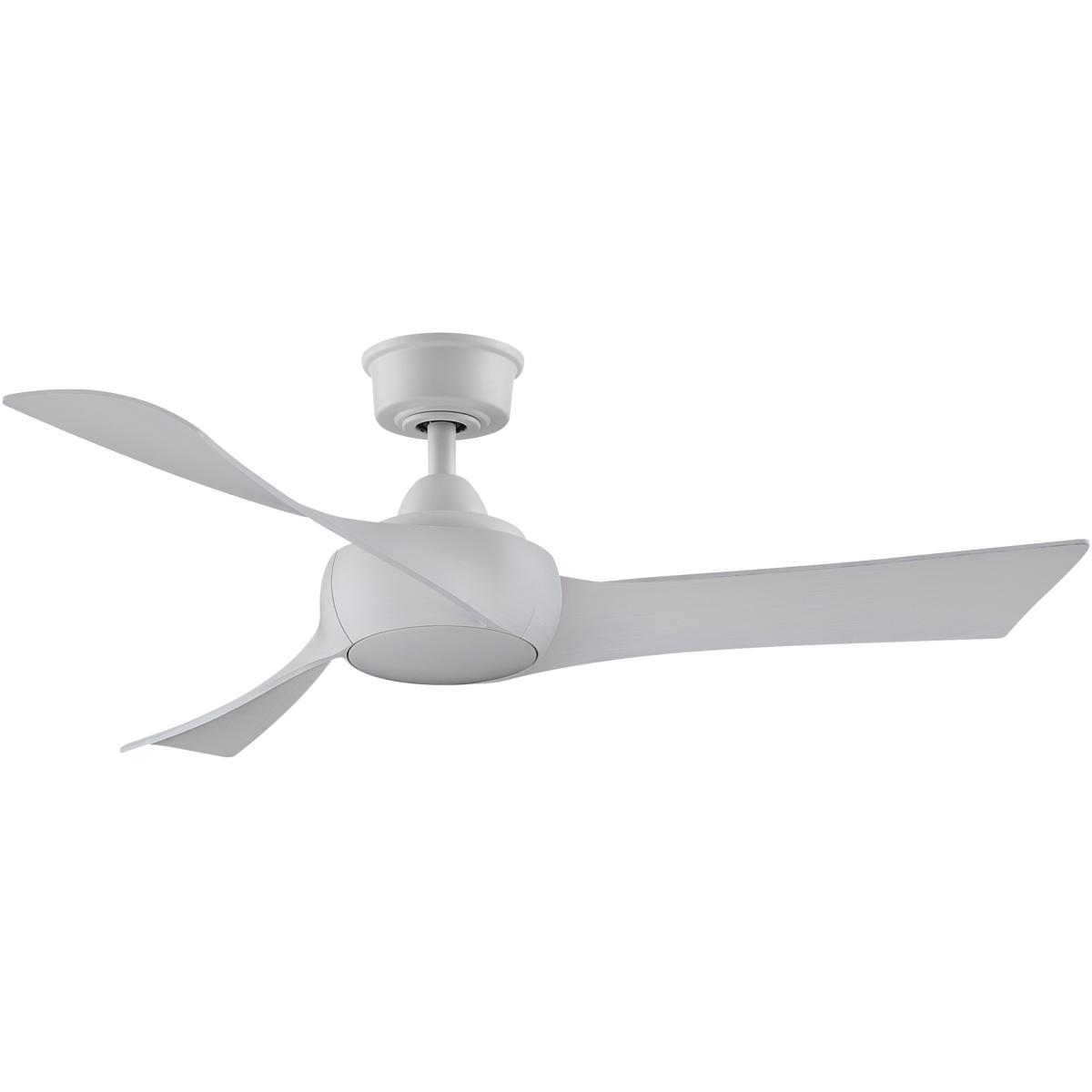 Fanimation FPD8530MW-48WW Wrap Custom 48 inch Matte White with White Washed Blades Indoor/Outdoor Smart Ceiling Fan, Kit