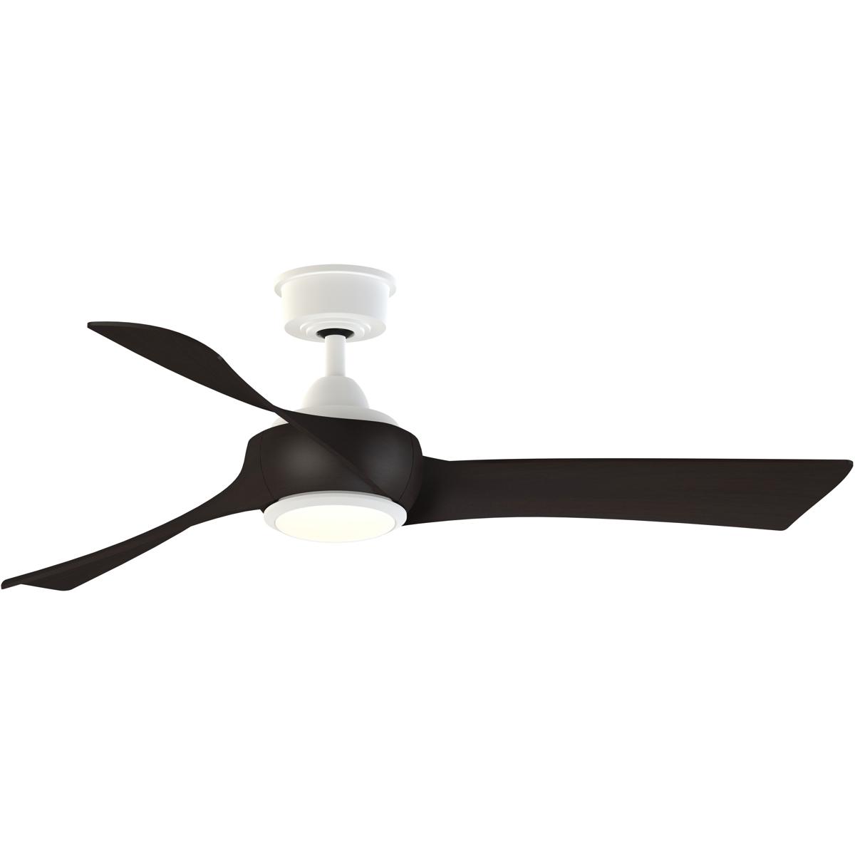 Fanimation FPD8530MW-52DWA-LK Wrap Custom 52 inch Matte White with Dark Walnut Blades Indoor/Outdoor Smart Ceiling Fan, Kit