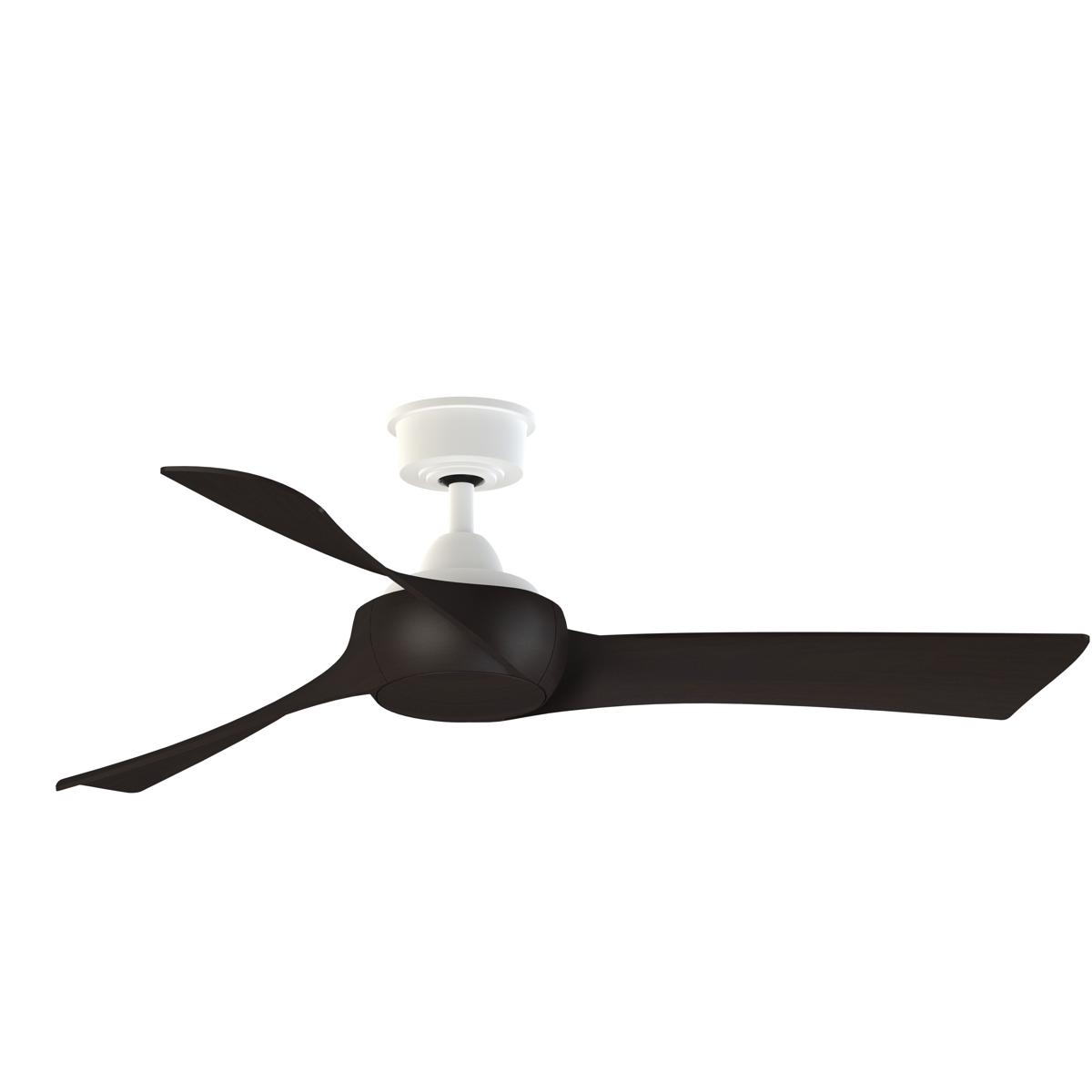 Fanimation FPD8530MW-52DWA Wrap Custom 52 inch Matte White with Dark Walnut Blades Indoor/Outdoor Smart Ceiling Fan, Kit