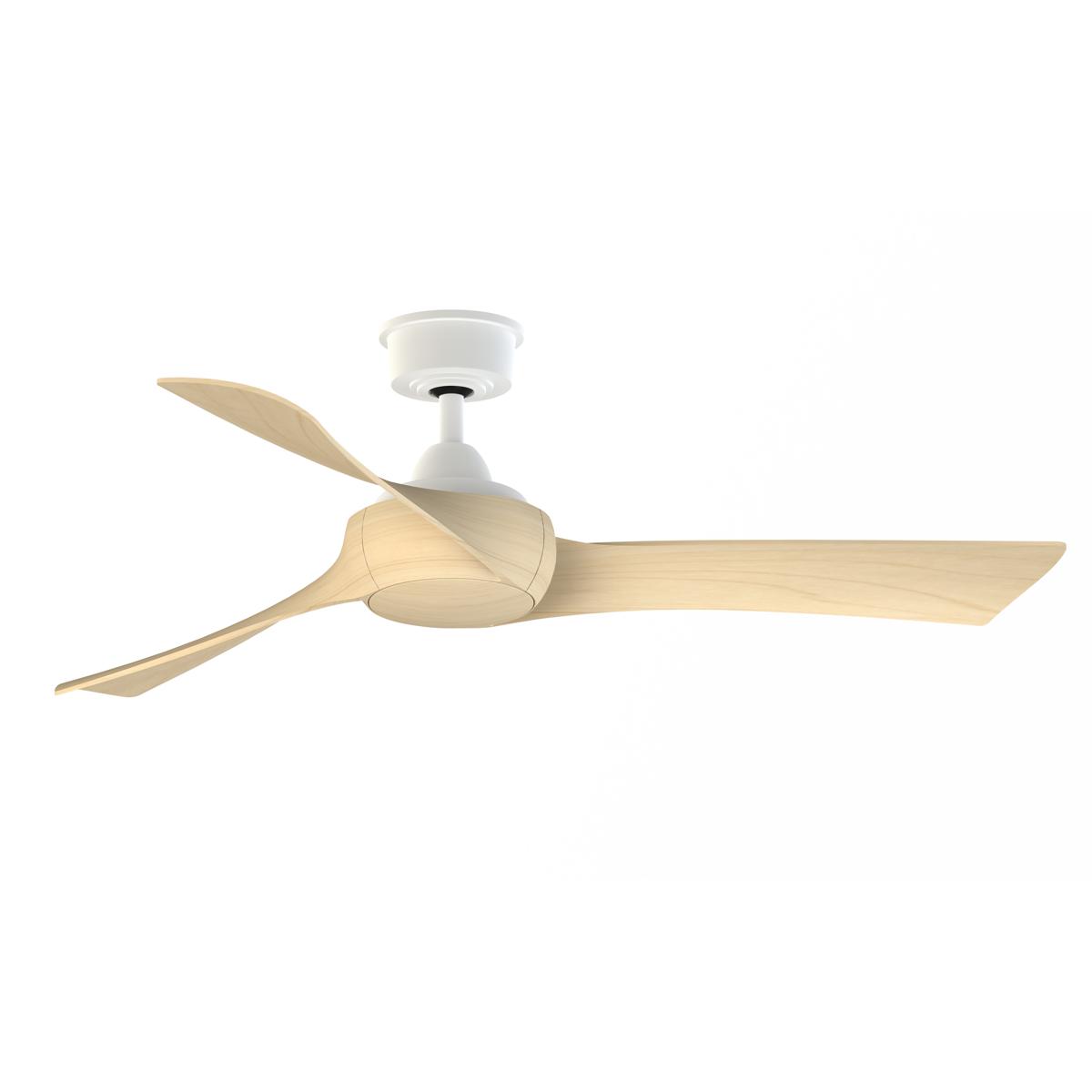 Fanimation FPD8530MW-52N Wrap Custom 52 inch Matte White with Natural Blades Indoor/Outdoor Smart Ceiling Fan in 3, Kit