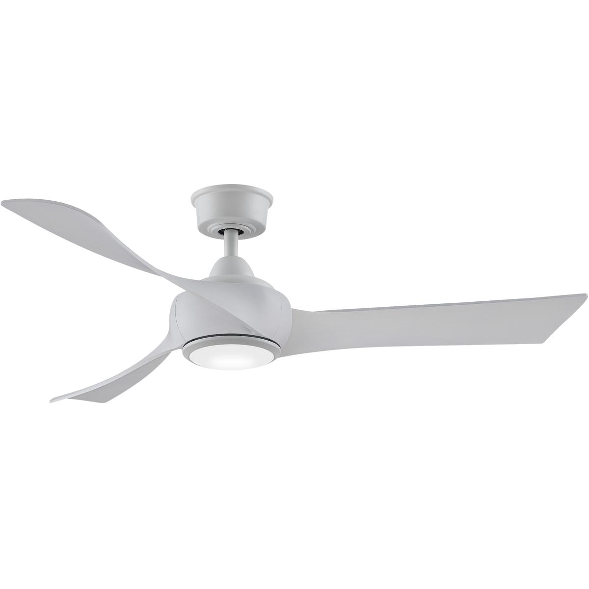 Fanimation FPD8530MW-52WW-LK Wrap Custom 52 inch Matte White with White Washed Blades Indoor/Outdoor Smart Ceiling Fan, Kit