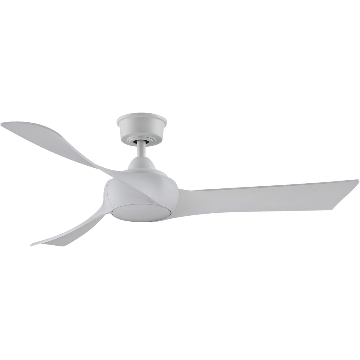Fanimation FPD8530MW-52WW Wrap Custom 52 inch Matte White with White Washed Blades Indoor/Outdoor Smart Ceiling Fan, Kit