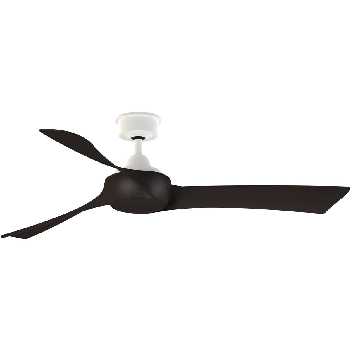 Fanimation FPD8530MW-56DWA Wrap Custom 56 inch Matte White with Dark Walnut Blades Indoor/Outdoor Smart Ceiling Fan, Kit