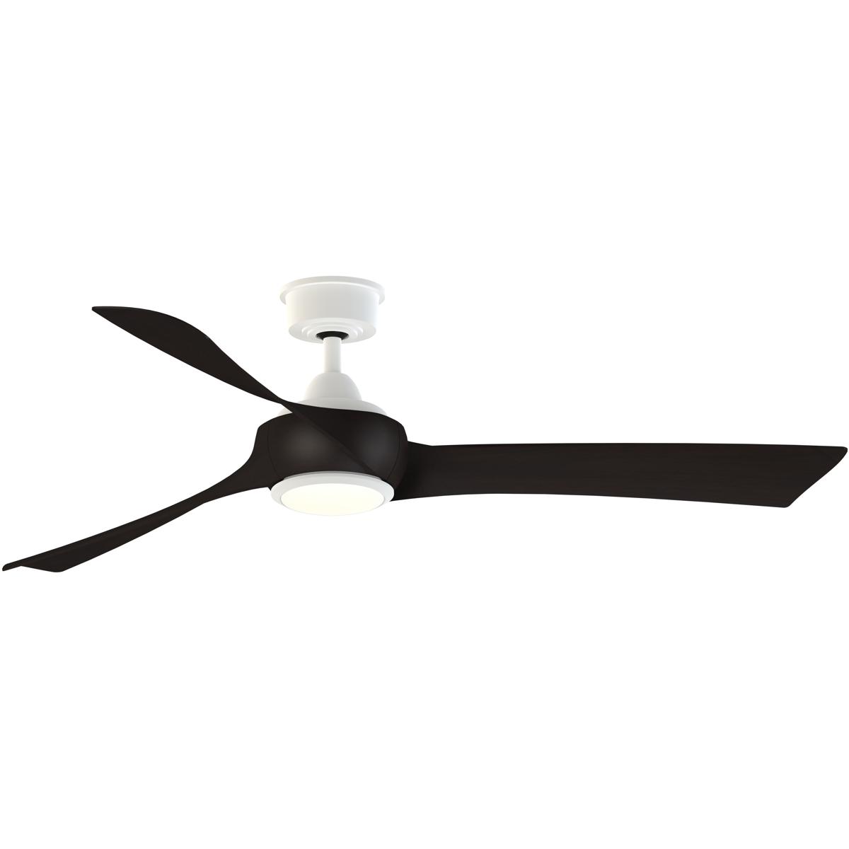 Fanimation FPD8530MW-60DWA-LK Wrap Custom 60 inch Matte White with Dark Walnut Blades Indoor/Outdoor Smart Ceiling Fan, Kit