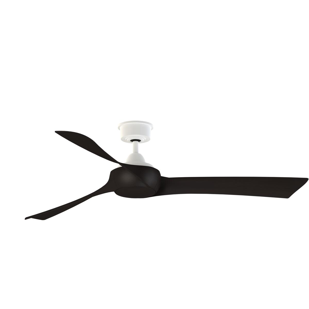 Fanimation FPD8530MW-60DWA Wrap Custom 60 inch Matte White with Dark Walnut Blades Indoor/Outdoor Smart Ceiling Fan, Kit
