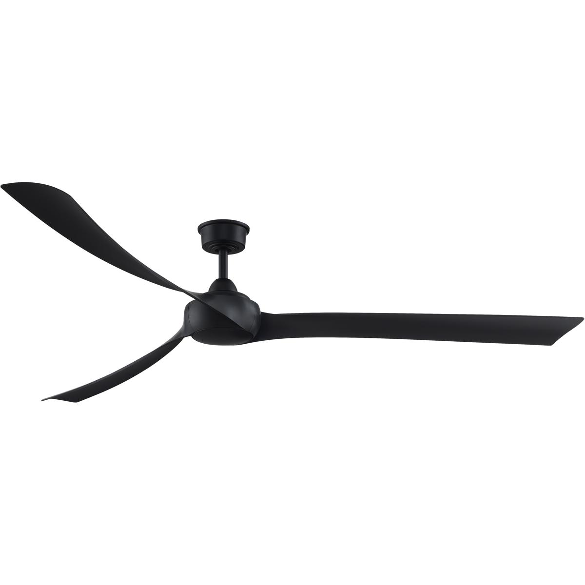 Fanimation FPD8531BL-84BL Wrap Custom 84 inch Black Indoor/Outdoor Smart Ceiling Fan, Kit