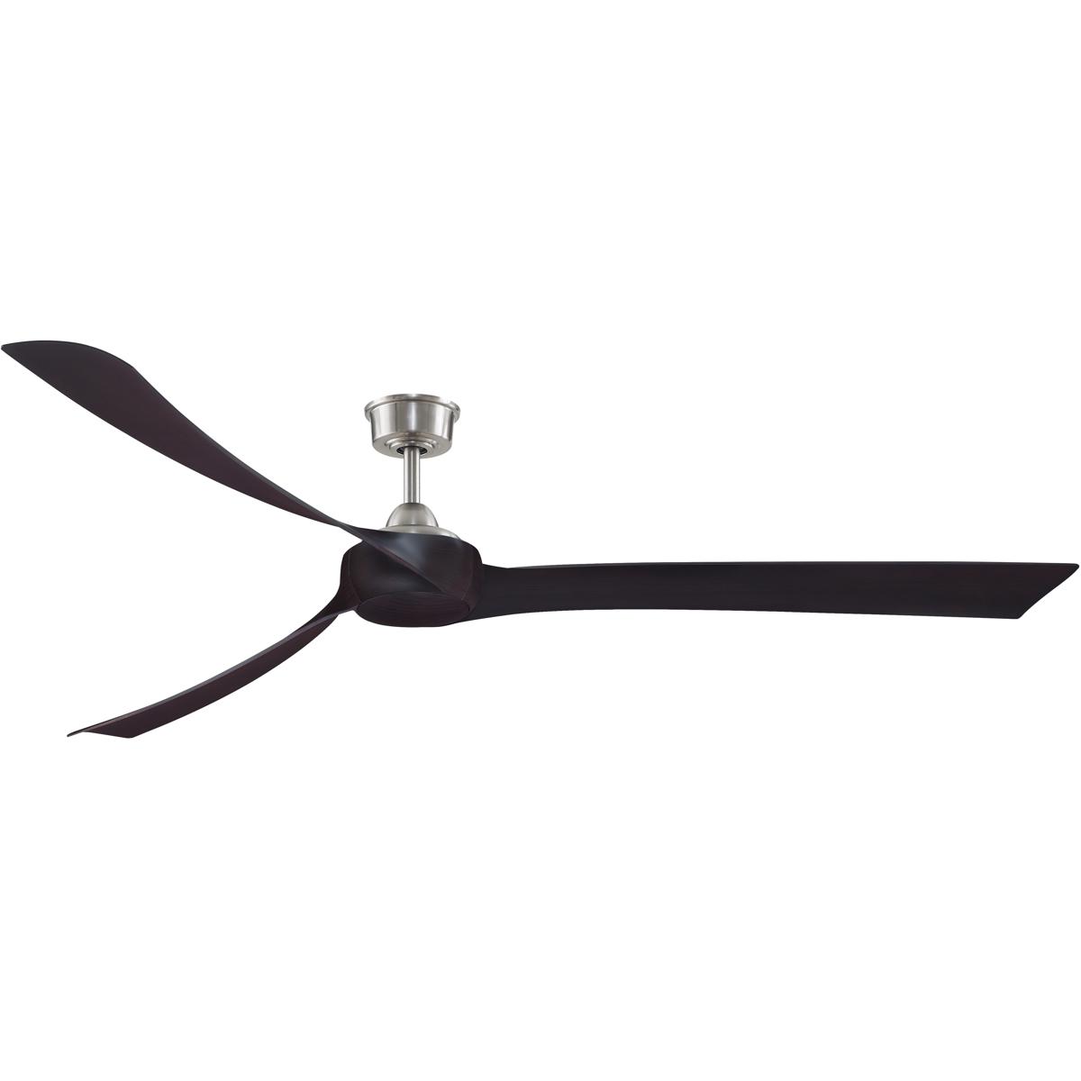 Fanimation FPD8531BN-84DWA Wrap Custom 84 inch Brushed Nickel with Dark Walnut Blades Indoor/Outdoor Smart Ceiling Fan, Kit