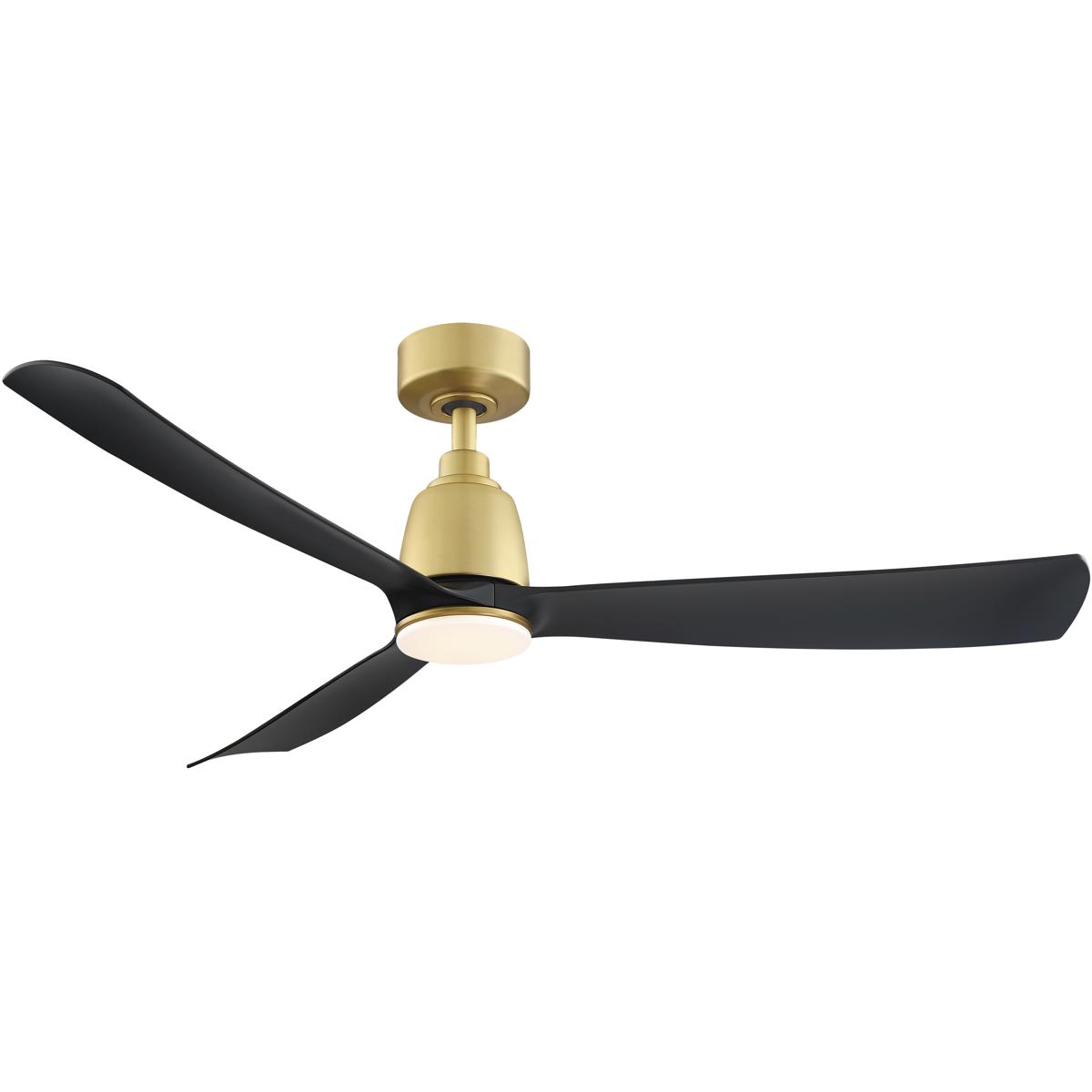 Fanimation FPD8534BSBL Kute 52 52 inch Brushed Satin Brass with Black Blades Ceiling Fan
