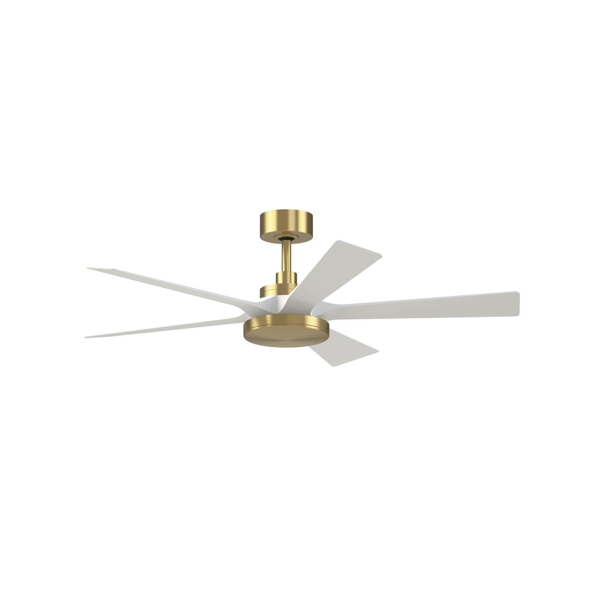Fanimation FPD8570BS TorchAire 52 52 inch Brushed Satin Brass with Matte White Blades Ceiling Fan