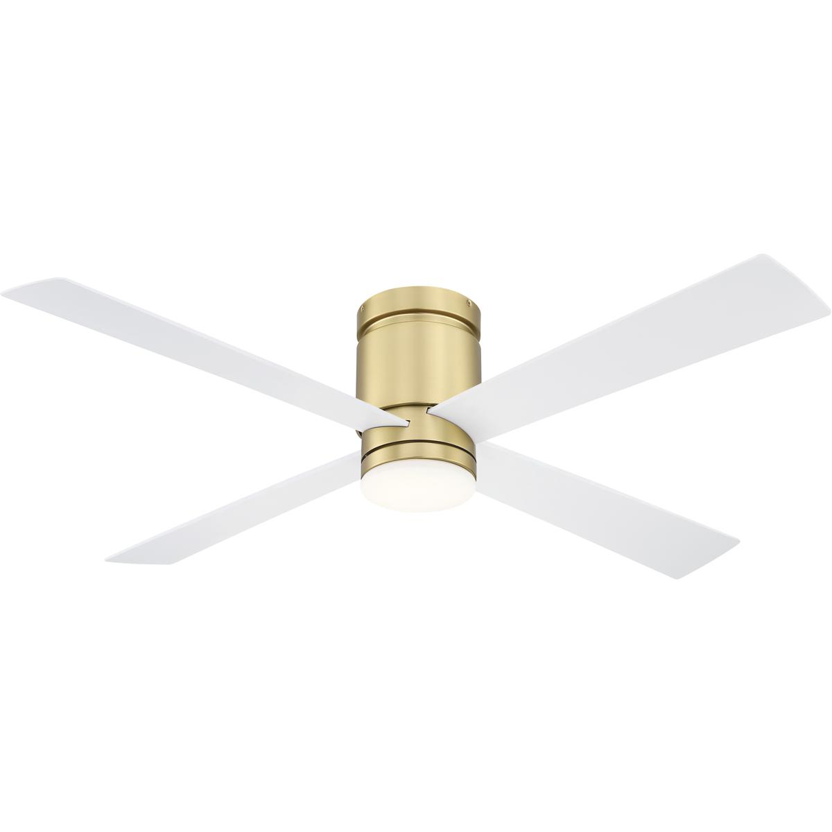 Fanimation FPS8553BS Kwartet 52 inch Brushed Satin Brass with Matte White Blades Ceiling Fan
