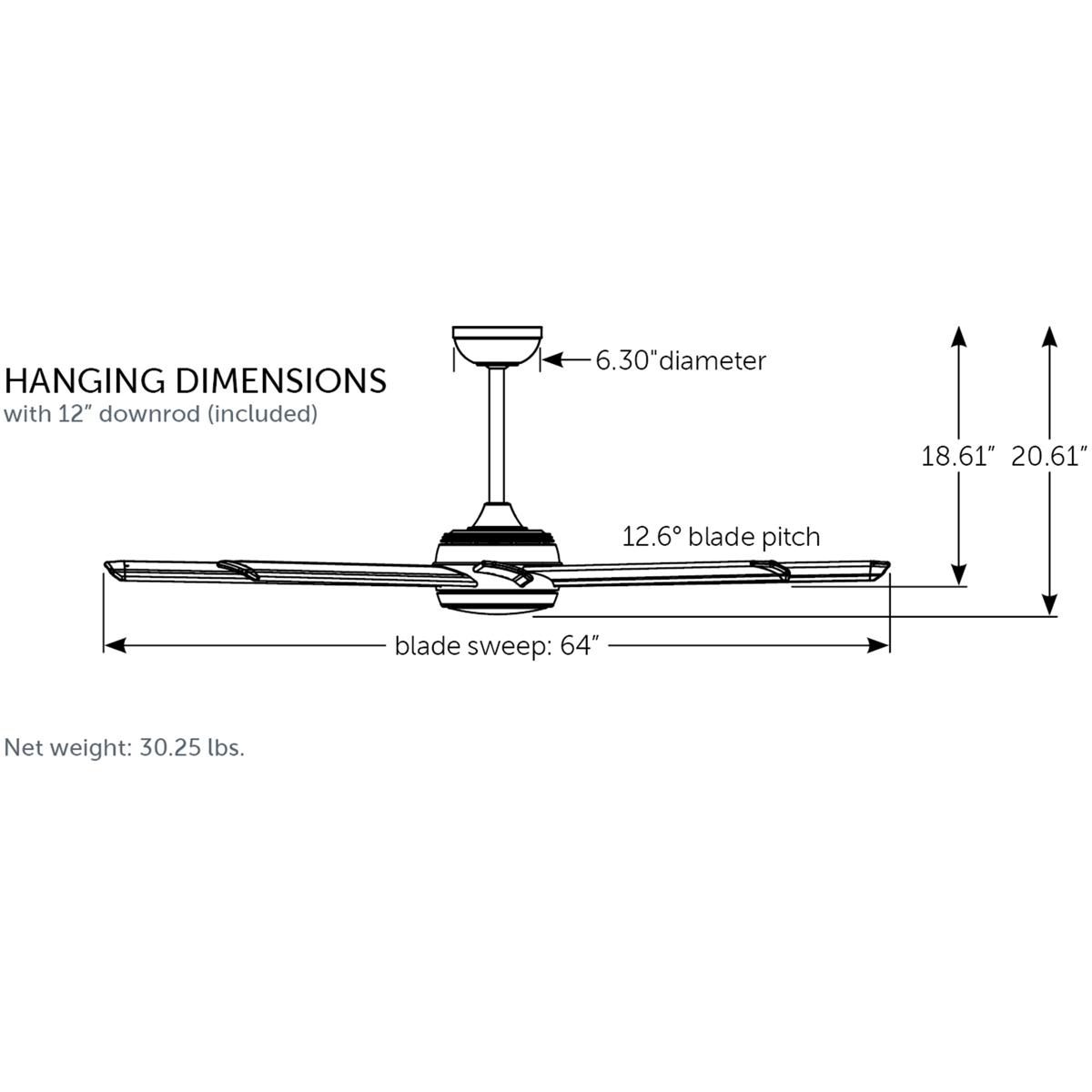 Fanimation FPD7997BLW-64BLW Stellar Custom 64 inch Black with Black with Silver Tip Blades Indoor/Outdoor Smart Ceiling Fan, Kit