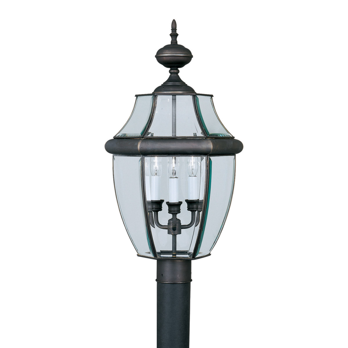 Forte Lighting 1604-03-14 Signature 3 Light 24 inch Royal Bronze Outdoor Post Light